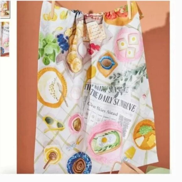 ⭐️Brunch Eggs Breakfast Snacks Chic Boho Hipster Hippie Art Deco Hip Dish Towel - Picture 1 of 2